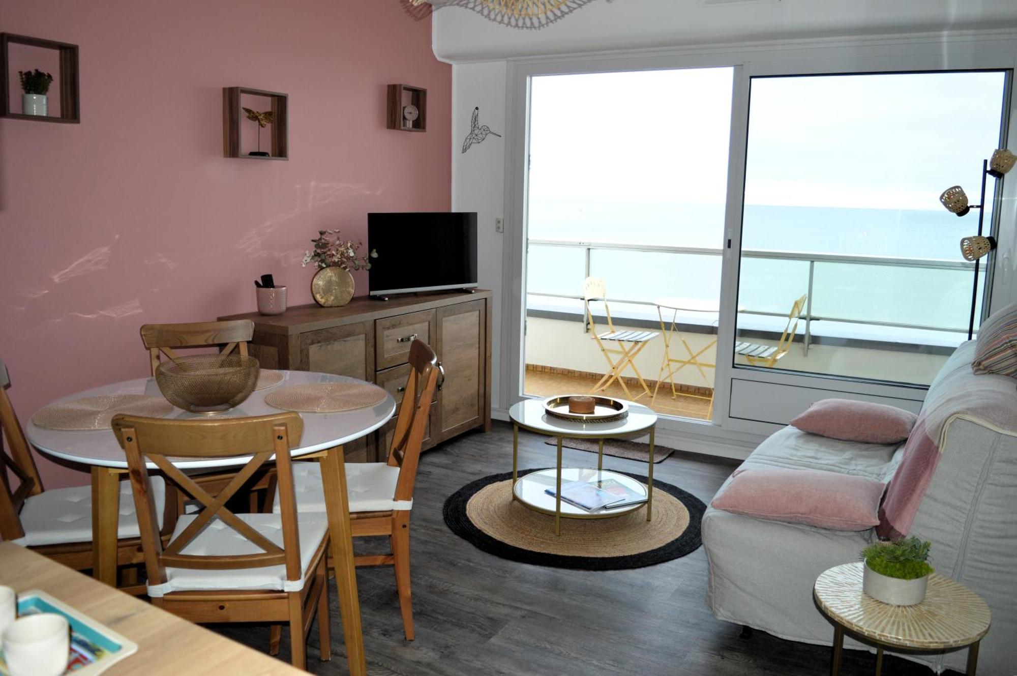L'Esperluette - Magnifique Vue Mer Et Balcon Courseulles-sur-Mer Luaran gambar